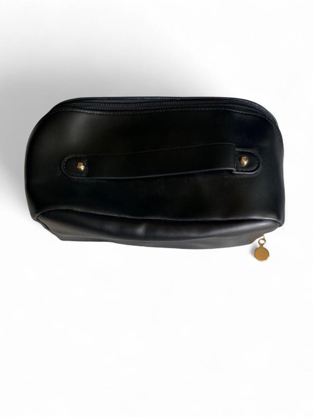 Black Faux Leather Makeup Toiletry Bag